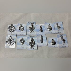 12 New Ocean Beach Nautical Halcraft Gallery Pendant Jewelry Making Charms